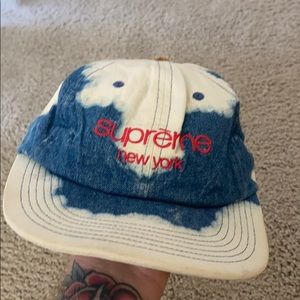 Supreme 16SS Classic Logo 6-panel Bleached Denim